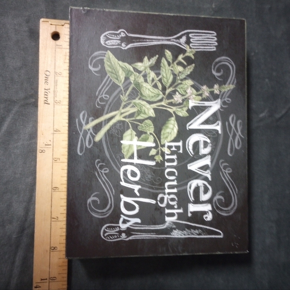 Blossom Bucket Never Enough Herbs Sign Size 8x6x1 NWT - Picture 7 of 9